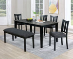 ZUN Black Bench Dining Room Upholstered Seat Gray Fabric Bench Simple Modern design B011P246313