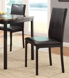 ZUN Set of 4 Metal Frame Chairs Brown Faux Leather Seat Black Metal Finish Dining Side Chairs B01146334