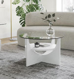 U Shaped Contemporary Coffee Table in White by LumiSource B202P223386