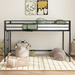 ZUN Adam sturdy junior twin loft bed black for kids, space saving, Loft Bed with easy climbing Ladder B083P168426