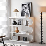 ZUN Multifunctional 4-Tier White Book Shelf & Coffee Table for Living Room Bedroom Dining Room Study W1801137471