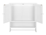 Bathroom Wall Cabinet with 2 Cabinet Doors 1 Dhelf and 1 Towel Bar Painted MDF Bathroom Cabinet 02573769