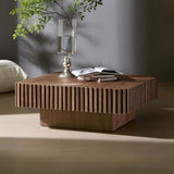 35.43 Inch Modern Handcraft Drum Table Square Table for Living Room,Small Wooden W2582P306971