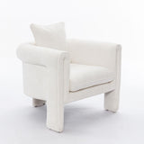 ZUN Modern Style Accent Chair Armchair for Living Room, Bedroom, Guest Room,Office, Ivory 71862411