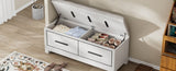 TREXM Shoe Bench with Removable Cushion, Entryway Bench with Hidden Storage for Living Room, N715P233804K