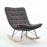 ZUN Lazy Rocking Chair,Comfortable Lounge Chair with Wide Backrest and Seat Wood Base, Upholstered W1372P181257