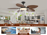52inch Tropical Palm Leaf Ceiling Fan with Lights & Remote Control W2878P333281