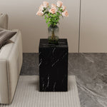 ZUN 11.8*11.8*19.6 Inch Black Marble Texture MDF Coffee Table - Luxurious Design, Perfect Living Room W1151P218681