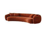 102'' 5-Seater Boucle Sofa Modern Sectional Half Moon Leisure Couch Curved Sofa Teddy Fleece Orange W87694859