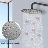 ZUN Contemporary matte black wall mounted bathroom shower set SHAE749MB