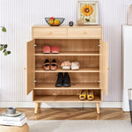 ZUN Modern minimalist storage cabinet, rattan shoe cabinet, bed top cabinet. Beautiful shape, suitable W1151P151510