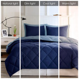 King 3M Scotchgard Diamond Quilting Reversible Down Alternative Comforter Set B03595023