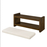 40" Accent Bench with Lower Shelf Shoe Rack, Padded Seating Bench for Living Room, Modern Compact W2186P292094