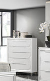 ZUN 1pc Modern Contemporary Chest Five Storage Drawers White Cream Finish Bedroom Wooden Furniture B011P215600