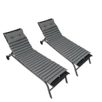 ZUN 2PCS Set Outdoor Lounge Chair Cushion Replacement Patio Funiture Seat Cushion Chaise Lounge W419P182869