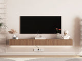 Floating TV Stand Wall Mounted with 16 Color LEDs,69" Modern TV Stand, Floating TV Cabinet W1321P289278