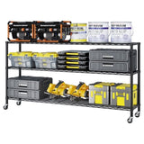 6-tier disassembly and assembly with adjustable spacing. With adjustable feet and wheels. Iron 58676161