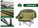 Oversized Heavy Duty Camping Chair, 500 lbs Capacity, Foldable Outdoor Seat with Cup Holder & Side 92230334