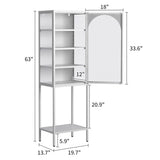 ZUN Metal Glass Door Display Storage Cabinet - 5-Tier Cube Bookshelf Storage Cabinet with 3 Adjustable W2735P186328