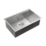 ZUN 33x19x10"Undermount Single Bowl Stainless Steel Kitchen Sink with Workstation W2898P228912