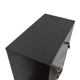 Five drawer chest Metal handles Locking Top drawer two keys Metal Glide rails Black Melamine B107P321024