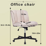 ZUN Armless Desk Chairs with Wheels Office Chair Vanity Chair with Technical Cloth Adjustable Swivel W2725P207687