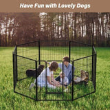 ZUN Dog Playpen Indoor Outdoor, 24" Height 8 Panels Fence with Anti-Rust Coating, Metal Heavy Portable W1134142990