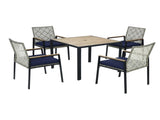 All Weather 5-Piece Patio Dining Table Sets, Patio Conversation Set Acacia Wood Table Top with 52097006