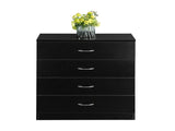 Modern Simple 4-Drawer Dresser Black 67789972