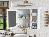 35'' x 28'' White Wall Mounted Bathroom Storage with Mirror Door, Modern Bathroom Wall 35423645