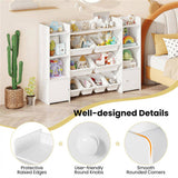 White Multi-Functional Kids Storage Shelf - Toy OrganizerBookcase, 56"x12"x39", Anti-Toppling, 86189932