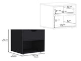 19.7" High Nightstand End Table with Open Shelf,Black B097P167408