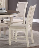 ZUN Antique White Finish Wooden Side Chairs 2pcs Set Textured Fabric Upholstered Dining Chairs B01155793