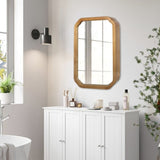 29.72*19.69 inches Functional Mirror with Cabinet, Wood Framed Bathroom Wall Cabinet with Mirror and W2295P339148