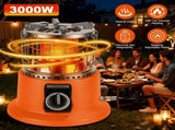 3000W 2 in 1 Portable Propane Heater & Stove - 360&deg Far-Infrared Heating with Stepless Flame 77931474
