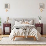 Side Intersection Style Bedside Table Coffee Table with Two-layer Drawer Brown 2pcs 14974804