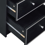 Black and Silver 2-drawer Nightstand B062P185648