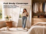 Wall Full Length Mirror, Standing Mirror Full Body with Aluminium Frame, Cloakroom Modern 02695953