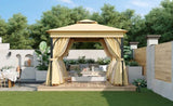 TREXM 10x10 Outdoor Gazebo Tent with Double Roofs, Patio Gazebo with Mosquito Netting and Privacy N715P261160A