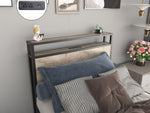 ZUN Twin Bed Frame, Storage Headboard with Charging Station, Solid and Stable, Noise Free, No Box Spring W2129P272269