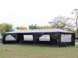 10'x30' Outdoor Party Tent with 8 Removable Sidewalls, Waterproof Canopy Patio Wedding Gazebo, Black 73401213