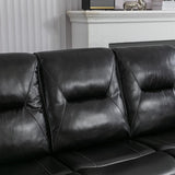 3 Seater Home Theater Recliner Manual Recliner Chair with a LED Light Strip Two Built-in Cup Holders WF323623AAB