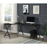L-Shape Computer Desk with Computer Holder, Black B016P312615