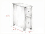 White Slim Bathroom Cabinet Freestanding Storage with Toilet Paper Holder 2 Drawers Side Towel Rack 19679827