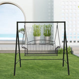 168*106*180cm Flat Top Square Tube 200kg Iron Swing Frame Black 95536765
