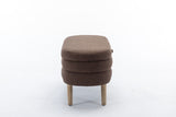 036-Boucle Fabric Storage Bench Bedroom Bench With Wood Legs For Living Room Bedroom Indoor,Brown W527121996