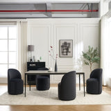 Set Of 1 Upholstered Kitchen & Dining Room Barrel Mid Century Modern Round Velvet Dining W3244P308286