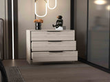 Dresser 27"H, 3 Drawers Dresser, Superior Top, Light Gray B097132976