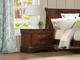 Classic Louis Philippe Style Brown Cherry Finish 1pc Nightstand of 2x Drawers Traditional Design B01155850