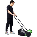 14-Inch 5-Blade Push Reel Lawn Mower with Grass Catcher, GREEN COLOR 66253221